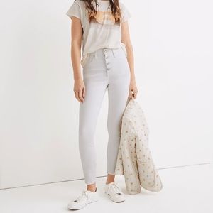 Madewell 10” High-Rise Skinny Crop Jeans in Pure White: Button-Front - Size: 28